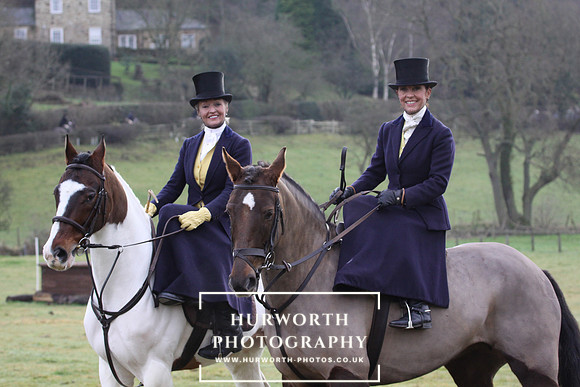 Elegant ladies riding sidesaddle