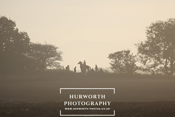 Huntsman on a misty autumn morning
